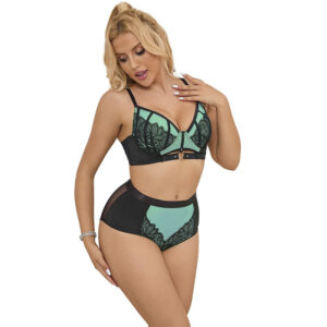 Subblime Sets-955564 Set BH mit Reißverschluss im Netz und Leder · Spicy Dessous & Bodystockings (Bild 10)
