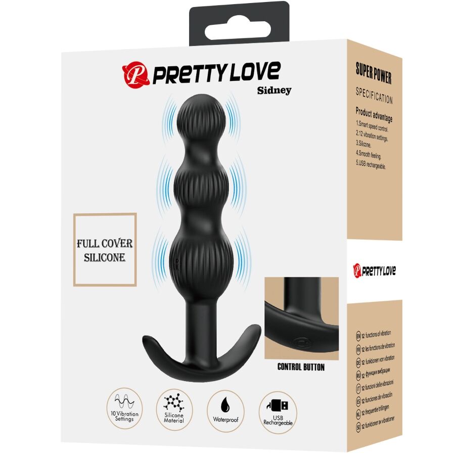 Anal Toys-Sidney Vibrator Anal 10 Vibrationen, Schwarz-Silikon, 10 · Vibratoren (Bild 4)