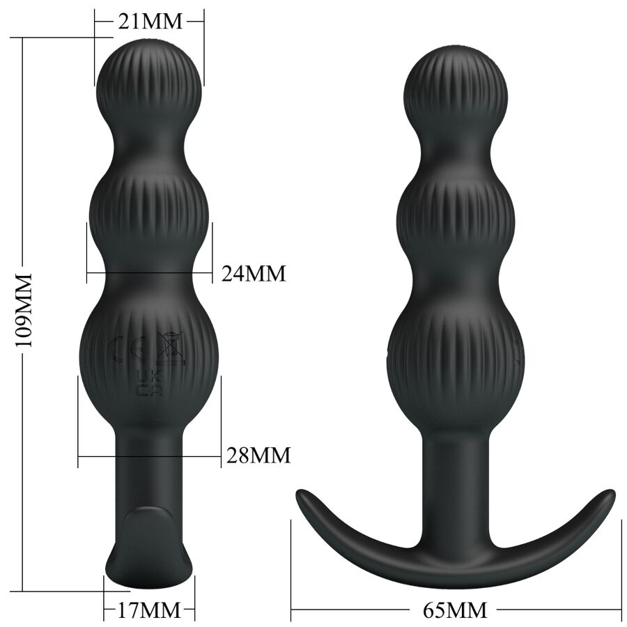 Anal Toys-Sidney Vibrator Anal 10 Vibrationen, Schwarz-Silikon, 10 · Vibratoren (Bild 5)