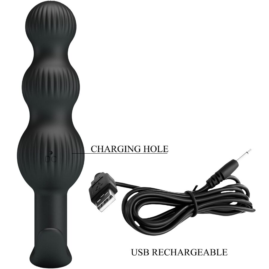 Anal Toys-Sidney Vibrator Anal 10 Vibrationen, Schwarz-Silikon, 10 · Vibratoren (Bild 6)