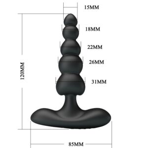 Anal Toys-Koran Vibrator Anal 10 Schwarz-Silikon-Vibrationen, 10 · Vibratoren (Bild 4)