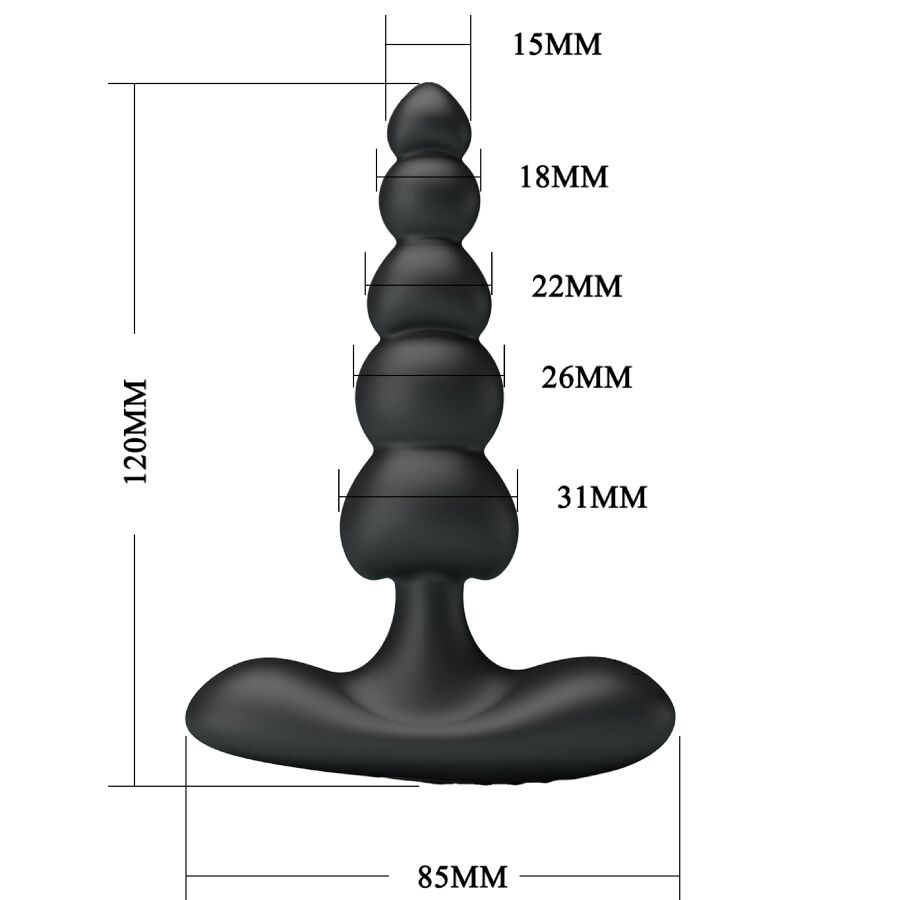 Anal Toys-Koran Vibrator Anal 10 Schwarz-Silikon-Vibrationen, 10 · Vibratoren (Bild 4)