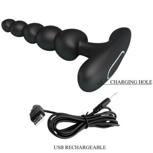 Anal Toys-Koran Vibrator Anal 10 Schwarz-Silikon-Vibrationen, 10 · Vibratoren (Bild 6)
