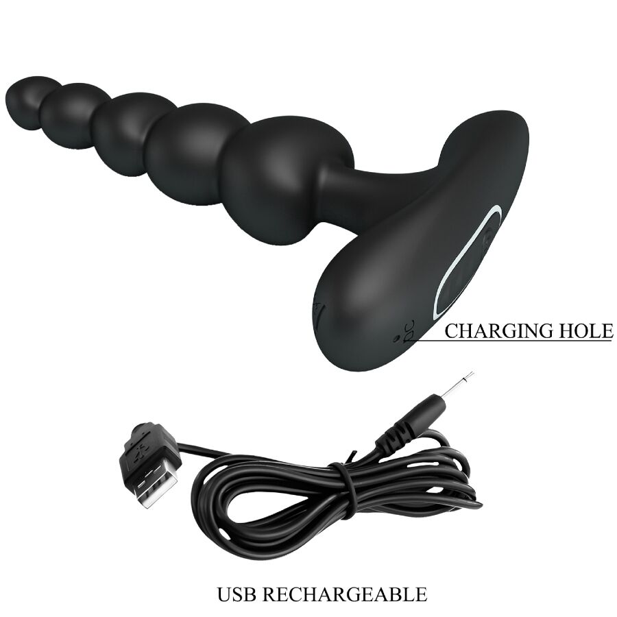 Anal Toys-Koran Vibrator Anal 10 Schwarz-Silikon-Vibrationen, 10 · Vibratoren (Bild 6)
