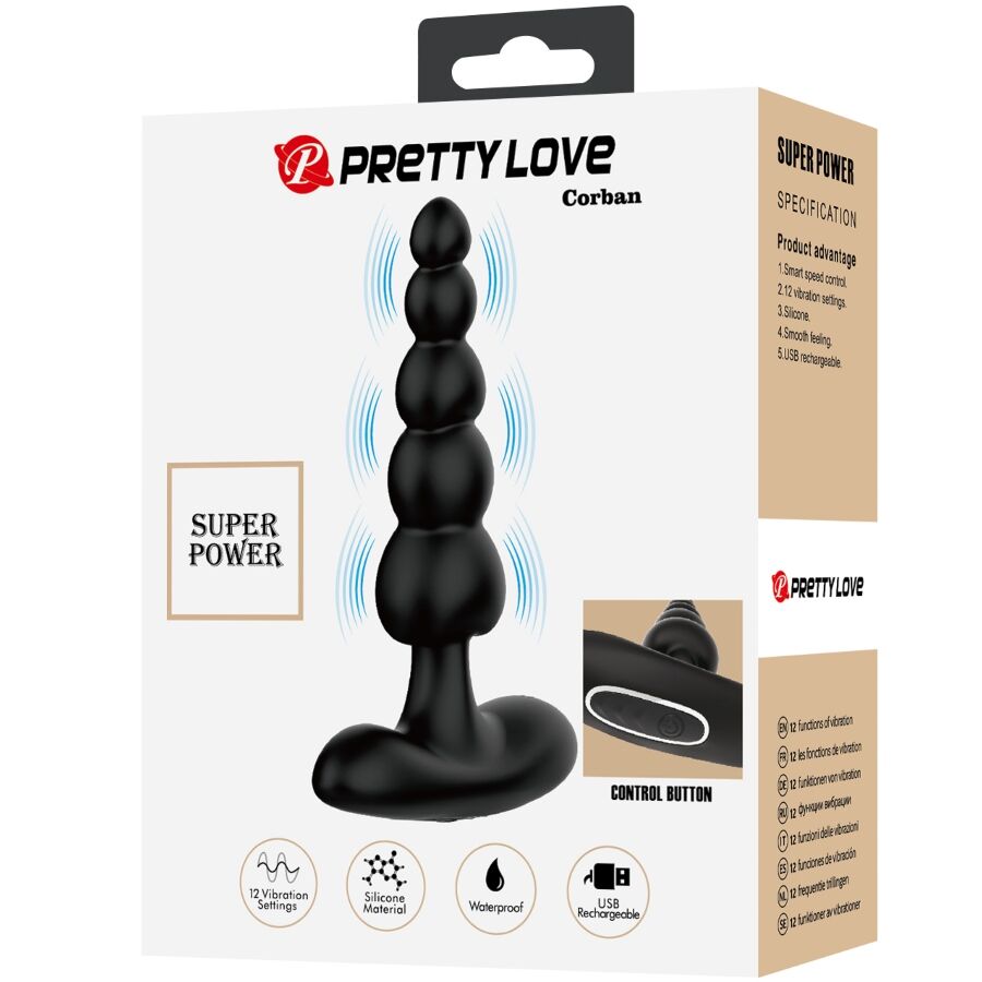 Anal Toys-Koran Vibrator Anal 10 Schwarz-Silikon-Vibrationen, 10 · Vibratoren (Bild 10)