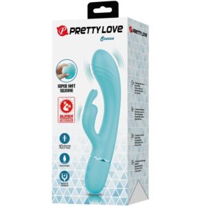 High Tech-Vibrator Rabbit Türkis-Silikon, 10 Geschwindigkeiten, USB · Vibratoren (Bild 7)
