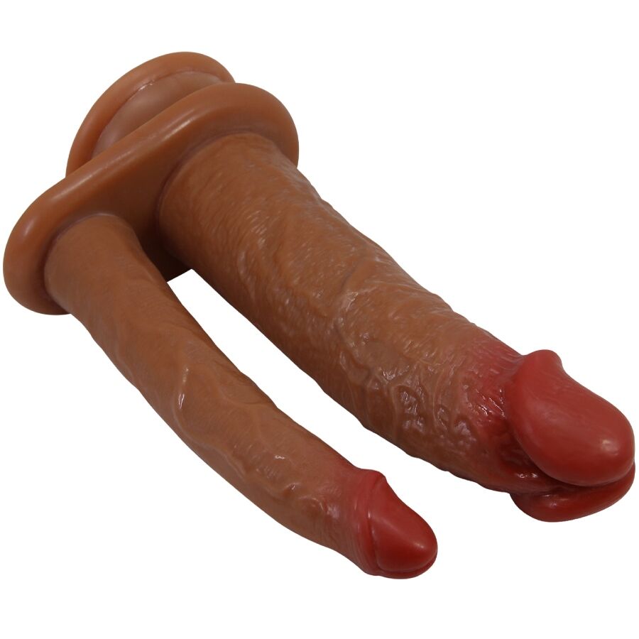 Dildos-Goran Double Dildo Realist Natural Mulato-TPR, Wasserdicht · Sextoys (Bild 6)