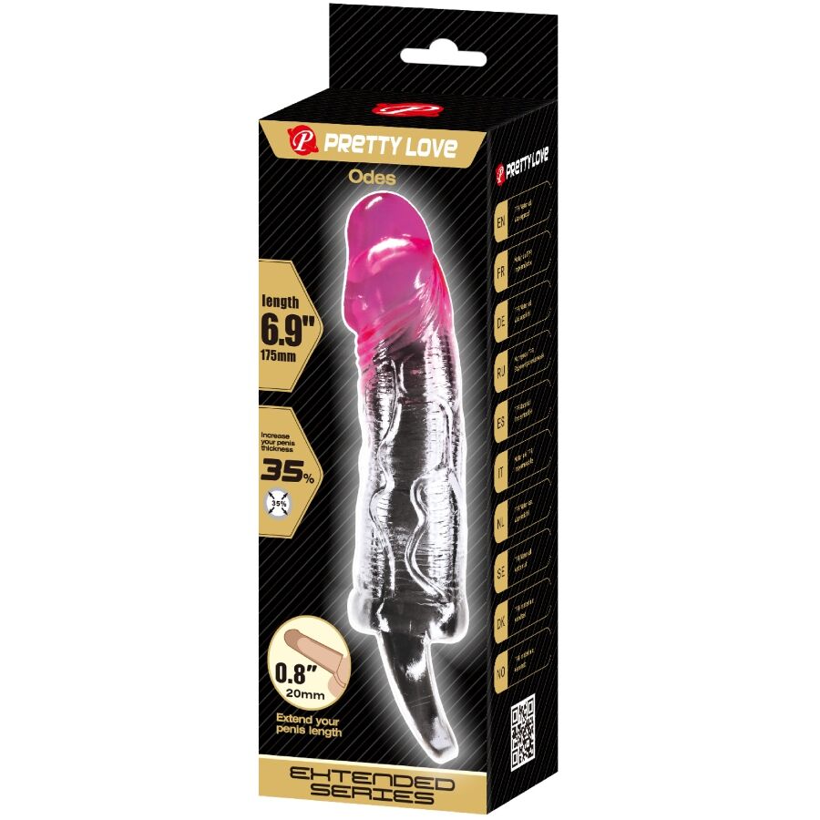 For Him-Odes Realistic Penishülle Extender 2 cm für Penis, Rosa-TPR · Sextoys (Bild 5)