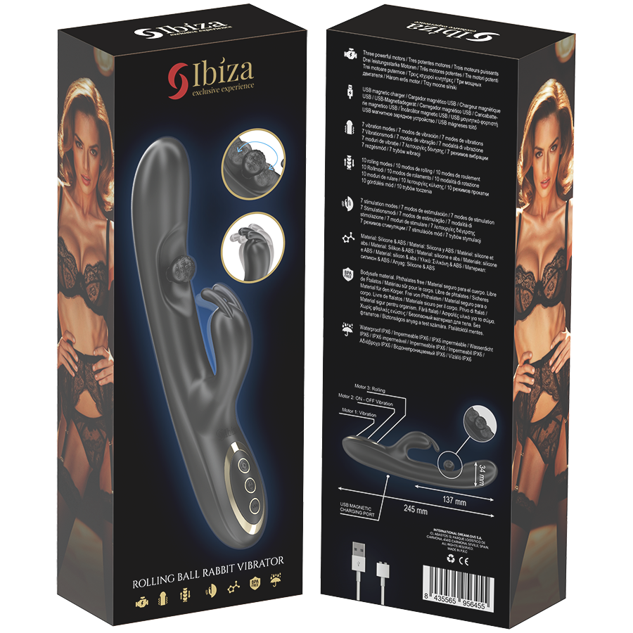 Ibiza-Vibrator leistungsstarkes Kaninchen mit rotierender Massagekugel, 3 · Vibratoren (Bild 7)