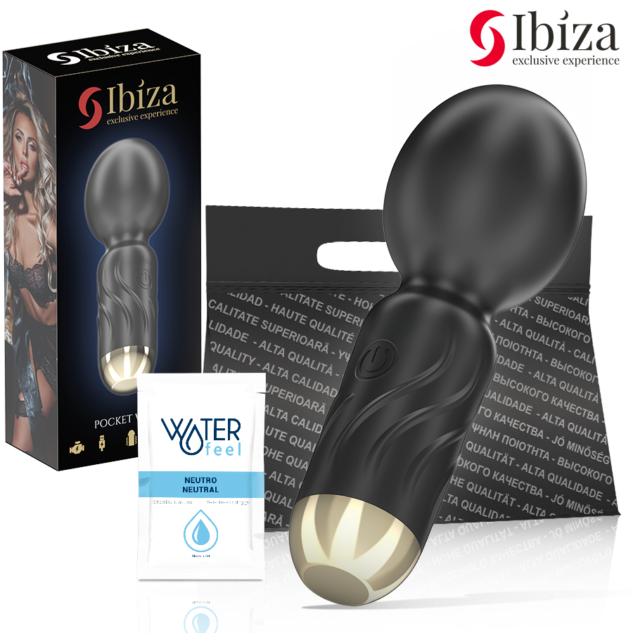 Ibiza-Pocket Wand Vibrator-Silikon, 10 Stufen, wiederaufladbar, USB