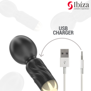 Ibiza-Pocket Wand Vibrator-Silikon, 10 Geschwindigkeiten, Wiederaufladbar, USB · Vibratoren (Bild 5)