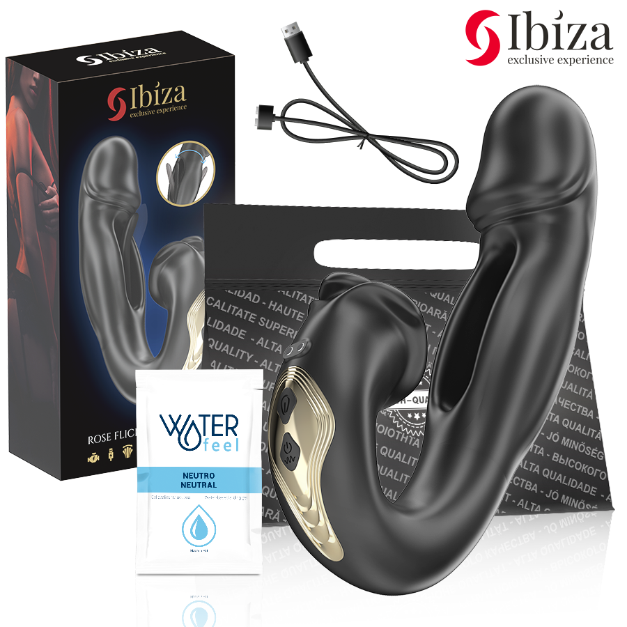 Ibiza Technology-Rose Vibrator mit Oszillationseffekt und Stimulator