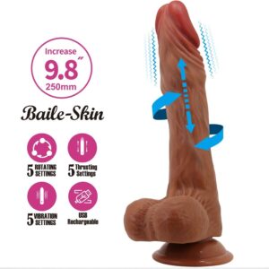 Baile Vibrators-Realistic Calisto Dildo 24 cm Flesh-TPR, 5 Geschwindigkeiten · Vibratoren