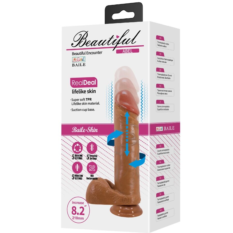 Baile Vibrators-Abel Dildo Realistisch 21 cm Mulatto-TPR, 5 Geschwindigkeiten · Vibratoren (Bild 4)