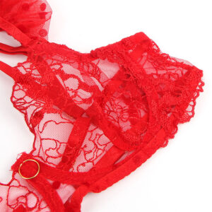 Subblime-957506 Set BH und Strumpfhose in Spitze Rot · Spicy Dessous & Bodystockings (Bild 6)