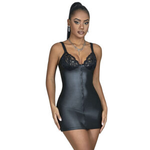 Subblime-957568 Kleid aus Lederimitat mit Reißverschluss Schwarz