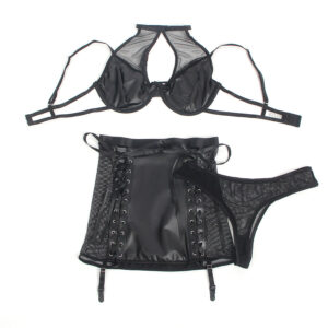 Subblime-957582 Set BH und Lederrock Pu Schwarz · Spicy Dessous & Bodystockings (Bild 4)