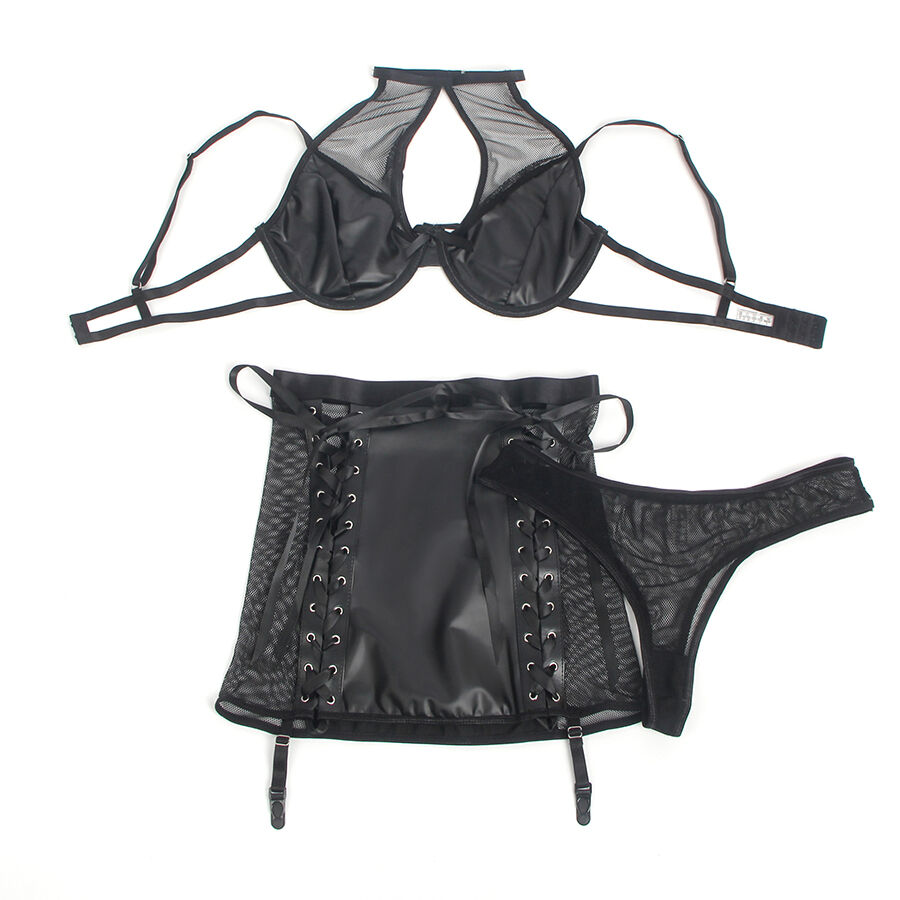 Subblime-957582 Set BH und Lederrock Pu Schwarz · Spicy Dessous & Bodystockings (Bild 4)
