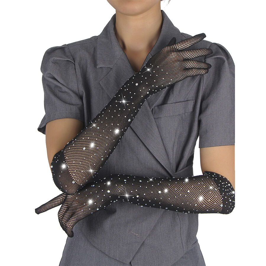 Subblime Accesories-957469SHINE Handschuhe Schwarz Transparent · Sexy Damen-Dessous