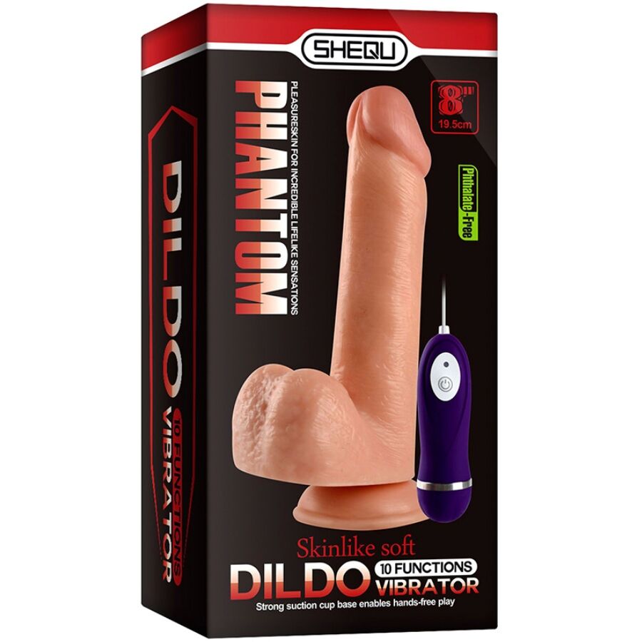 Shequ-Phantom Dildo Vibrierend mit Fernbedienung 20 cm-Silikon · Vibratoren (Bild 6)