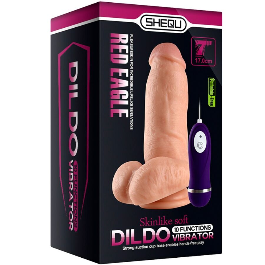 Shequ-Red Eagle Vibrator Dildo mit Fernbedienung 17 cm-Silikon · Vibratoren (Bild 7)
