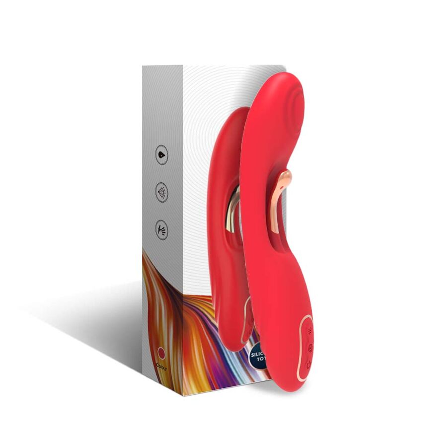 Armony Vibrators-Vibrator mit oszillierender Zunge Rot-Silikon, 7