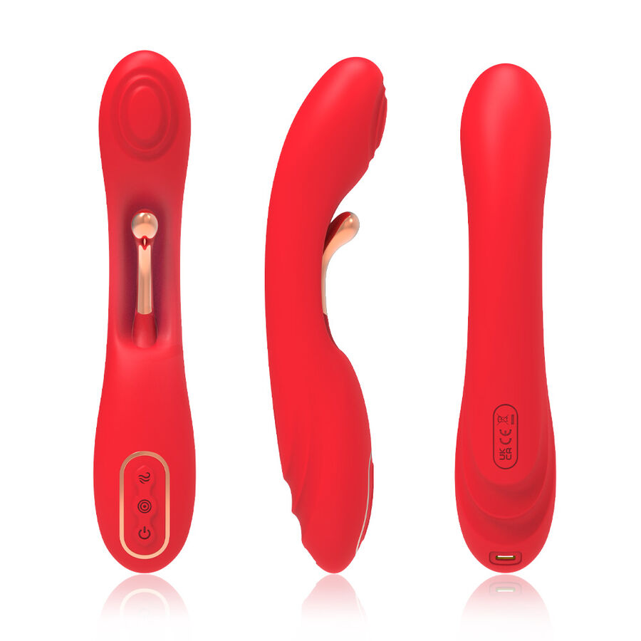 Armony Vibrators-Vibrator mit schwingender Zunge Rot-Silikon, 7 · Vibratoren (Bild 3)