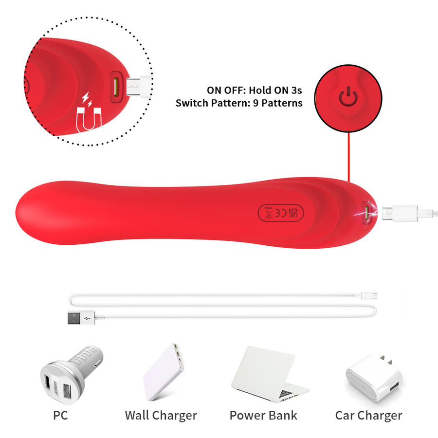 Armony Vibrators-Vibrator mit schwingender Zunge Rot-Silikon, 7 · Vibratoren (Bild 9)