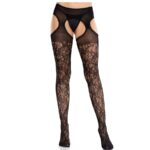Leg Avenue Hosiery-Strümpfe aus Blumenspitze Criss-cross · Spicy Dessous & Bodystockings