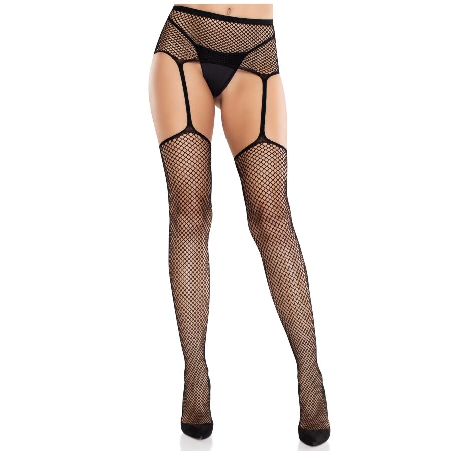 Leg Avenue Hosiery-Strümpfe aus Spitze mit überkreuzten Riemchen