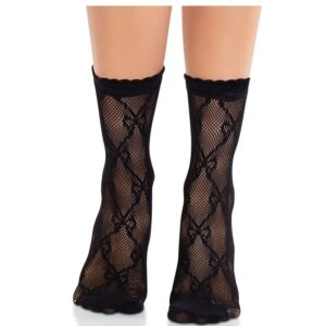 Leg Avenue Hosiery-Socken Kabelnetz mit Rock, Schwarz · Sexy Damen-Dessous (Bild 3)