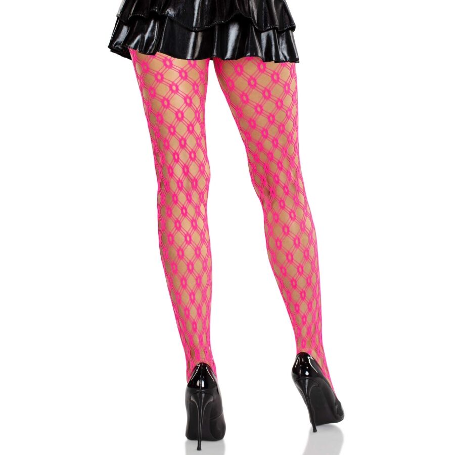 Leg Avenue Hosiery-Netzwerk Strümpfe mit Neon Augen Rosa · Sexy Damen-Dessous (Bild 2)