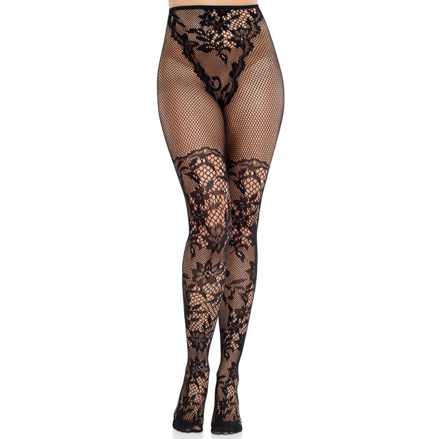 Leg Avenue Hosiery-Dahlia Strümpfe bis zur Schenkel in Pizzo · Sexy Damen-Dessous