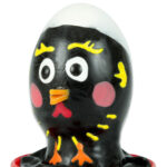 Condomerie-Kondom Gemälde Handbuch Huhn Schwarz-Latex · Lustige Kondome