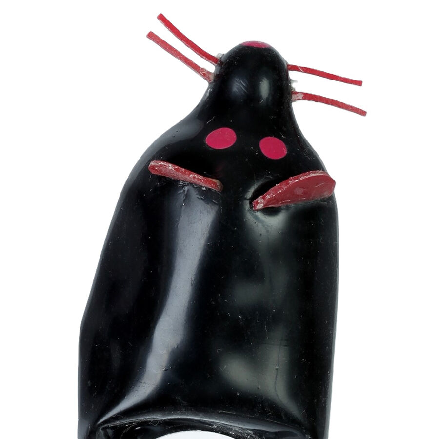 Condomerie-Handbemalte Kondome Black Mouse XL-Latex