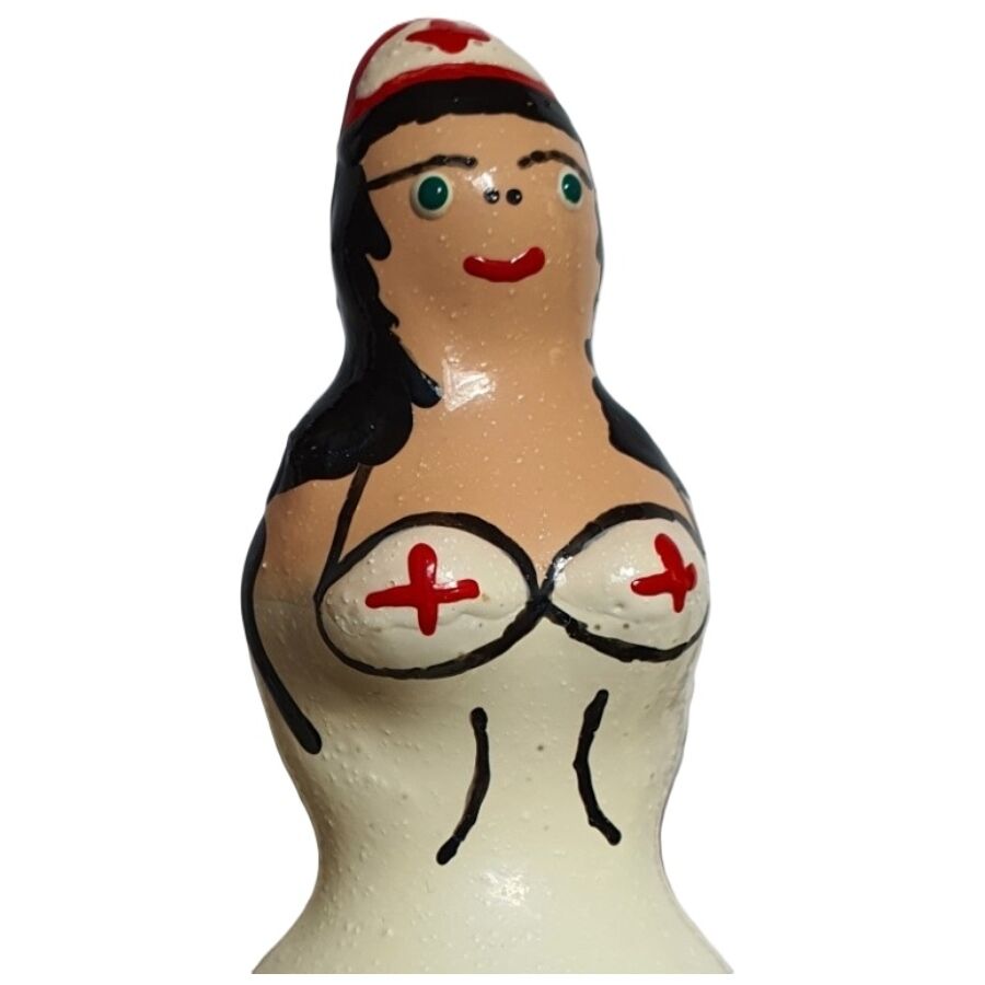 Condomerie-Besondere handbemalte Kondome Nurse Schwarz