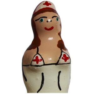 Condomerie-Handbemalte Kondome Krankenschwester Brünett-Latex