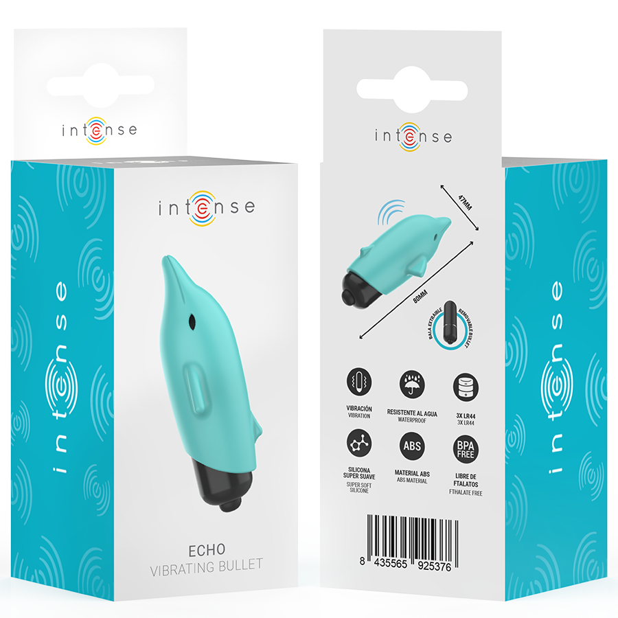 Intense Fun Toys-Echo Bullet Vibrant Dolphin Blau 8 X 4.7 cm · Vibratoren (Bild 6)
