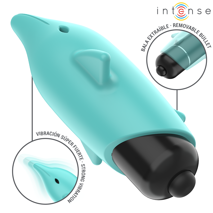 Intense Fun Toys-Echo Bullet Vibrant Dolphin Blau 8 X 4.7 cm · Vibratoren (Bild 3)