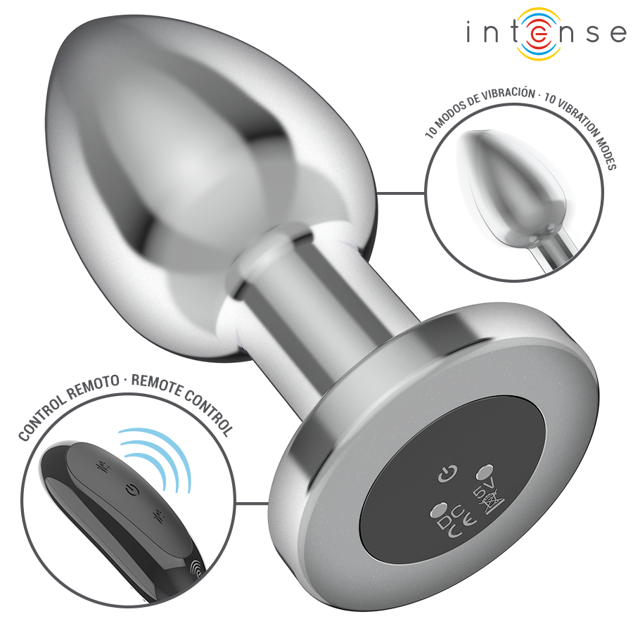 Intense-Analplug Metall mit 10 Vibrationen und Fernbedienung · Sextoys (Bild 19)