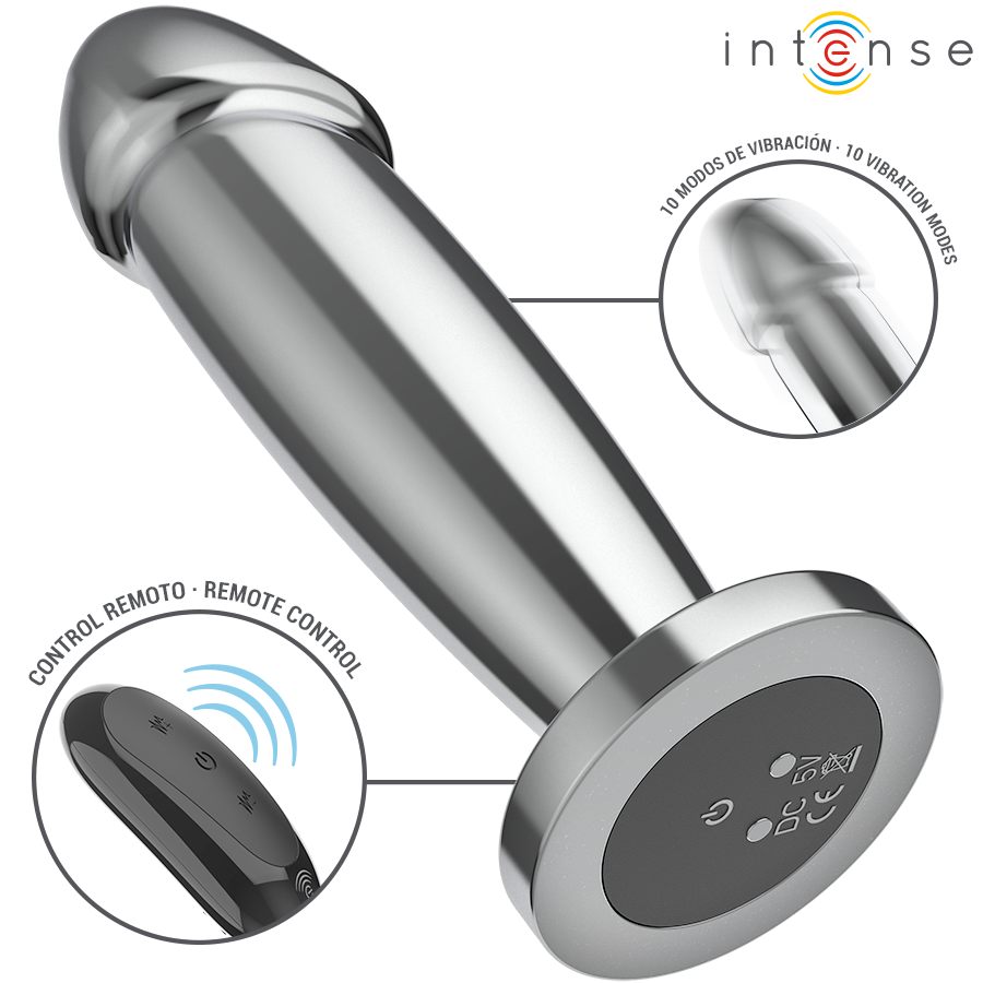 Intense-Analplug Metall mit Fernbedienung und 10 Vibrationen · Sextoys (Bild 10)