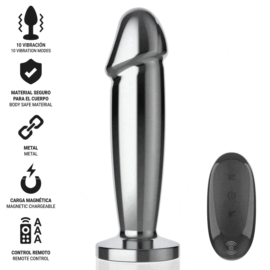 Intense-Analplug Metall mit Fernbedienung und 10 Vibrationen · Sextoys (Bild 16)
