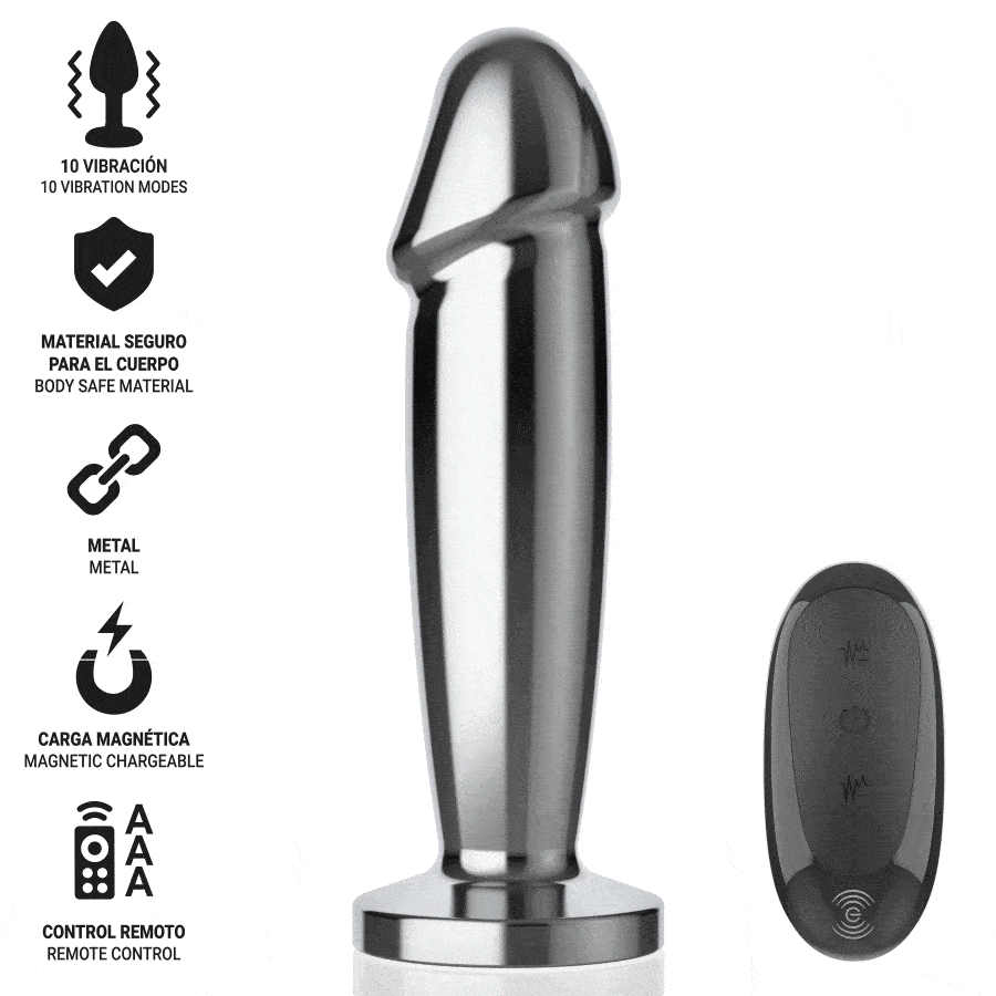 Intense-Analplug Metall mit Fernbedienung und 10 Vibrationen · Sextoys (Bild 8)