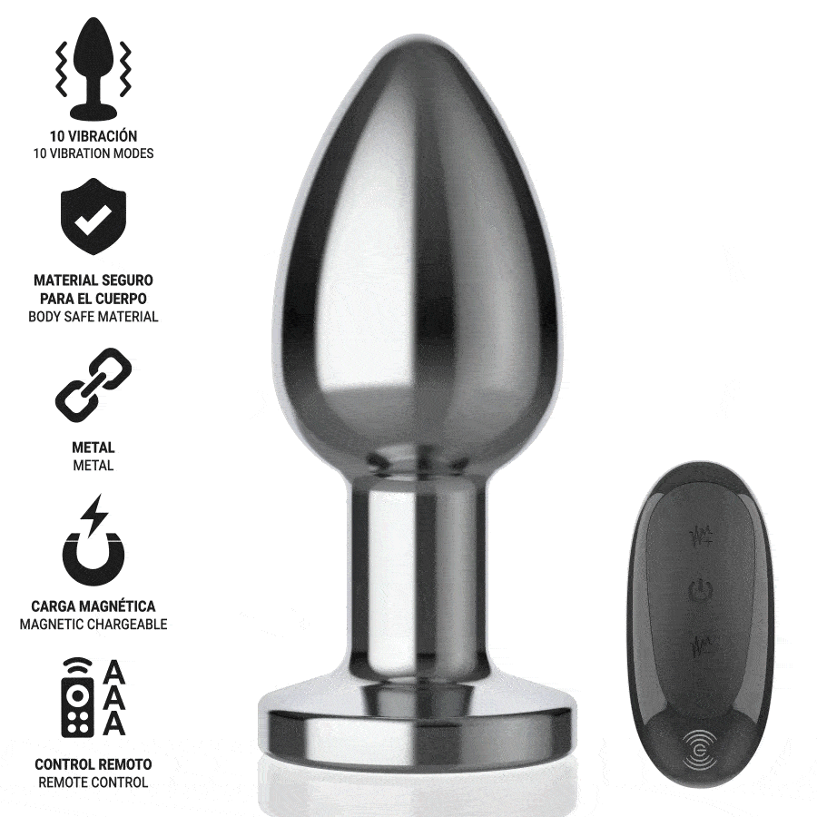 Intense-Analplug Metall mit 10 Vibrationen und Fernbedienung · Sextoys (Bild 18)