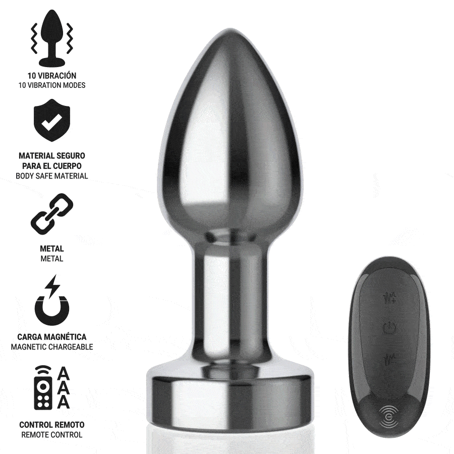Intense-Analplug Metall mit 10 Vibrationen und Fernbedienung · Sextoys (Bild 8)