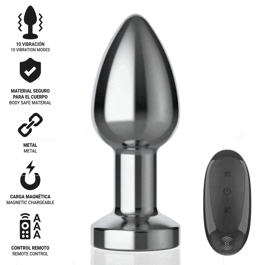 Intense-Analplug Metall mit 10 Vibrationen und Fernbedienung · Sextoys (Bild 16)