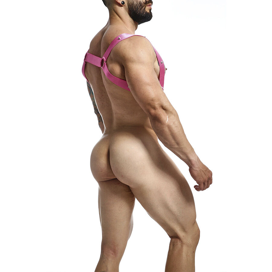 Mob-Dngeon Harness Elastic Rosa, Nachbar Rechts – One Size-Metal · Herrenunterwäsche (Bild 2)