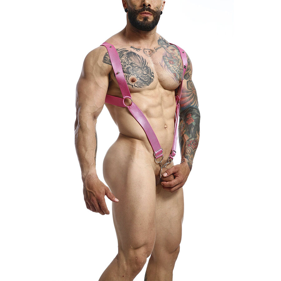 Mob-Dngeon Harness Elastic Rosa, Nachbar Rechts – One Size-Metal · Herrenunterwäsche (Bild 4)