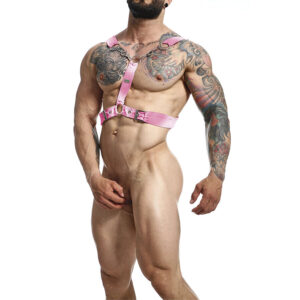 Mob-Dngeon Harness mit Kette Rosa One Size Y-Metal · Herrenunterwäsche (Bild 2)