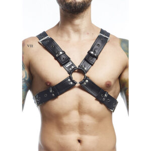 Mob-Dngeon Gürtel Harness Schwarz One Size X-Metal · Herrenunterwäsche